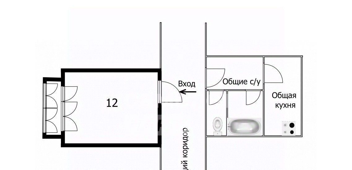 комната г Томск р-н Советский ул Шевченко 39л/2 фото 11