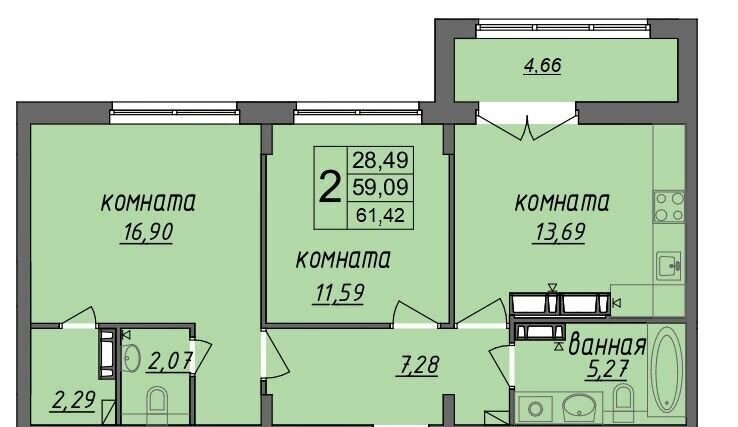 квартира г Муром ул Колхозная ЖК «Новый Горизонт» фото 1