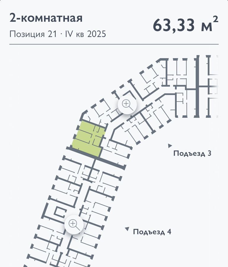 квартира г Брянск рп Радица-Крыловка ЖК «Мегаполис-Парк» 21 пос. Мичуринский фото 3