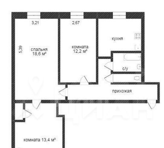 квартира г Казань р-н Кировский ул Мулланура Вахитова 5к/3 фото 2