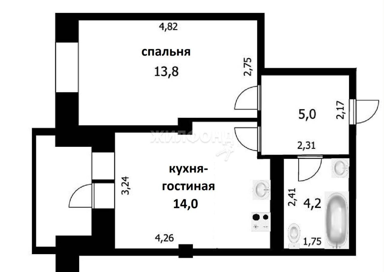 квартира г Новосибирск метро Площадь Гарина-Михайловского р-н Ленинский ул Междуреченская 3 фото 26