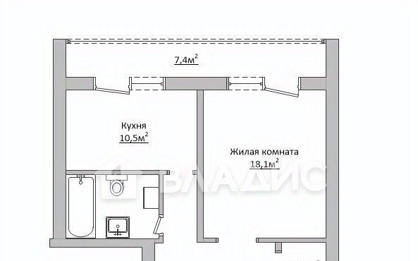 квартира р-н Брянский п Мичуринский ул Андрея Рублева 3 фото 14