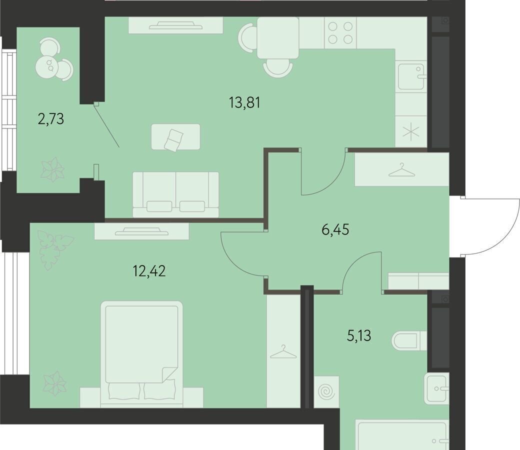 квартира г Екатеринбург Академический ул. В. Де Геннина, д. 1, блок 4. 5 фото 1