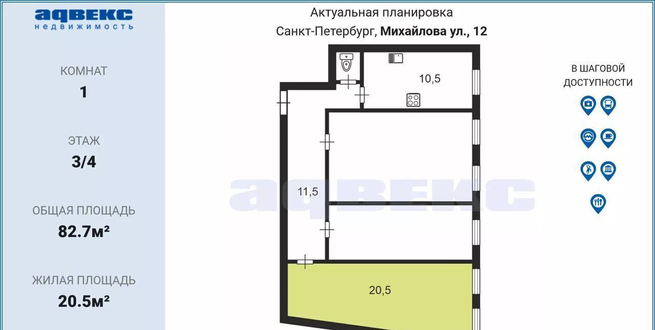 комната г Санкт-Петербург метро Площадь Ленина Выборгская сторона ул Михайлова 12 Финляндский округ фото 4