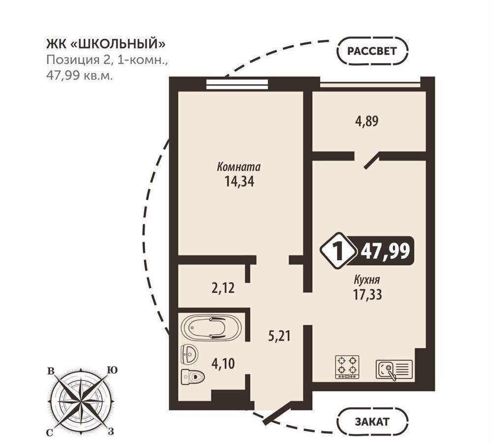 квартира г Брянск р-н Советский 5-й мкр-н фото 2