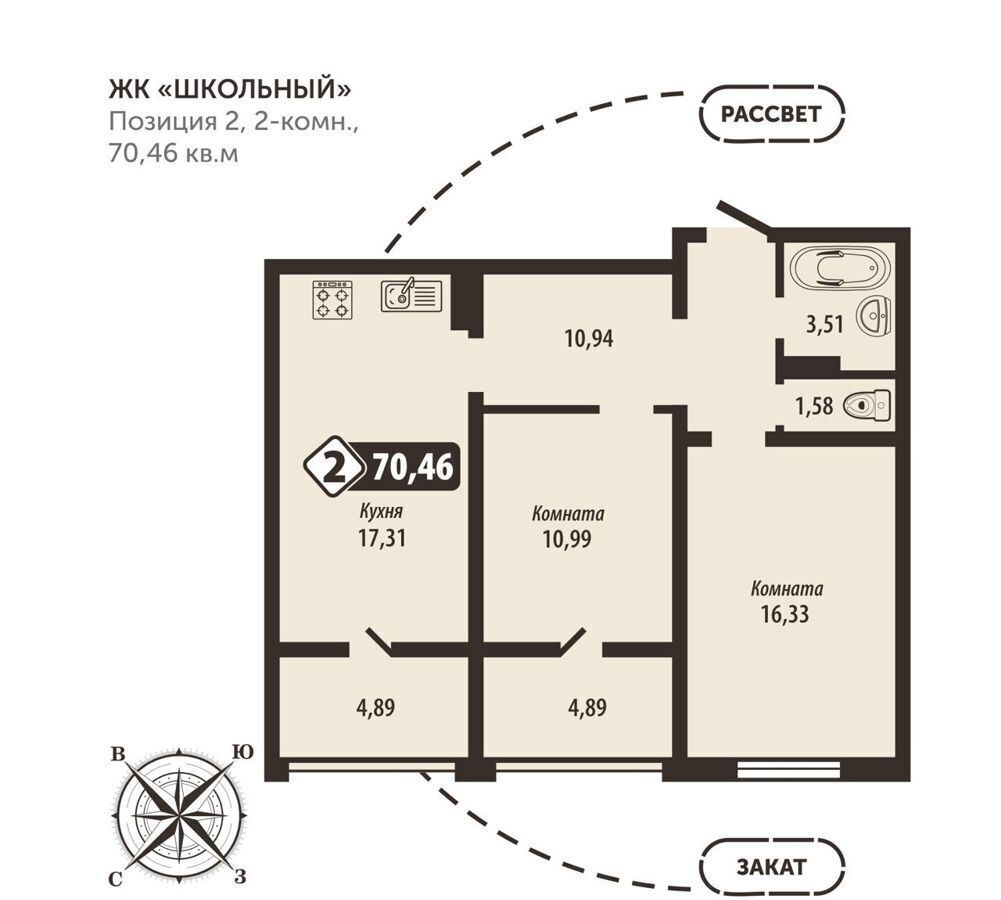 квартира г Брянск р-н Советский 5-й мкр-н фото 2