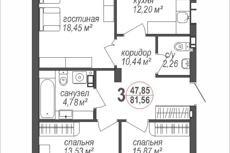 квартира г Калининград ул Беловежская 7 городской округ Калининград фото 8