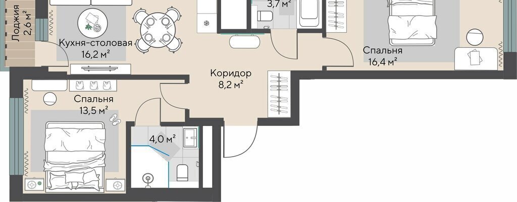 квартира г Екатеринбург р-н Орджоникидзевский Эльмаш ЖК Изумрудный Бор Проспект Космонавтов фото 2