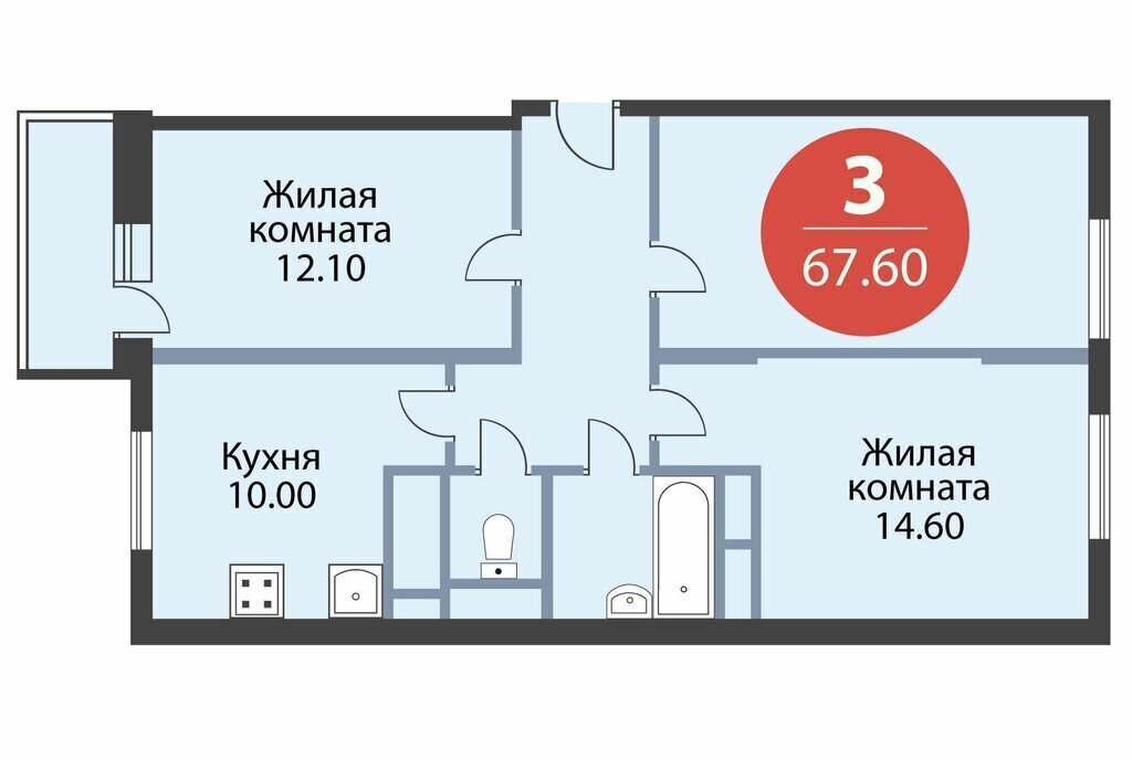 квартира г Мытищи ЖК «Новое Медведково» микрорайон 17А, к 35, Медведково фото 1