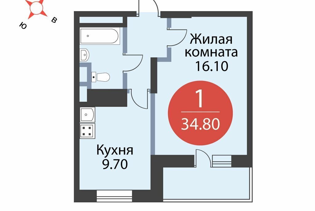 квартира г Мытищи ЖК «Новое Медведково» микрорайон 17А, к 39, Медведково фото 1