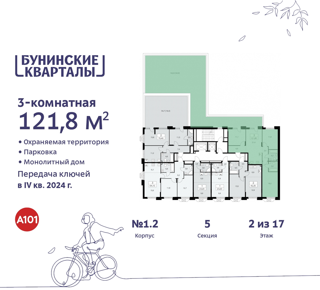 квартира г Москва п Сосенское пр-кт Куприна 2 ЖК Бунинские Кварталы метро Коммунарка метро Улица Горчакова Сосенское, Ольховая, Бунинская аллея фото 2