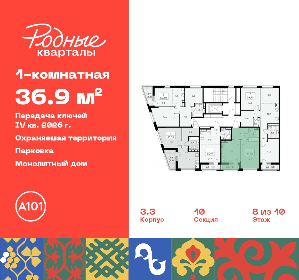 квартира г Москва Марушкинское, Новая Москва, Внуково, Толстопальцево, Пыхтино, квартал 32, 14, Киевское, квартал № 32 фото 2