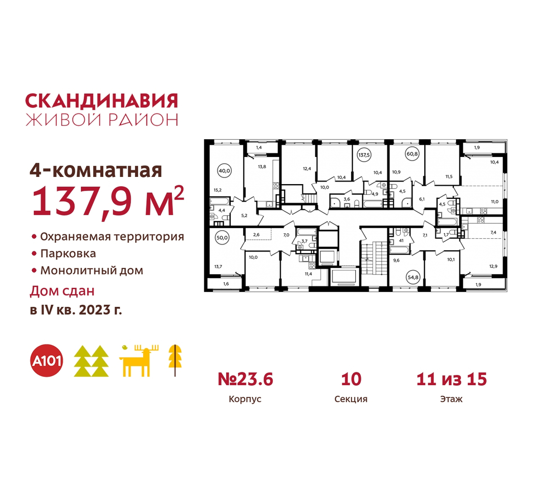 квартира г Москва п Сосенское пр-кт Куприна 1 жилой район «Скандинавия» Сосенское, корп. 2, Бутово фото 2