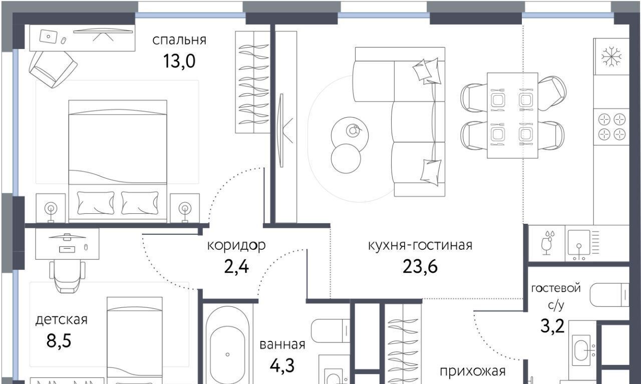 квартира г Москва метро Бульвар Рокоссовского ЖК «Сиреневый парк» муниципальный округ Метрогородок фото 1