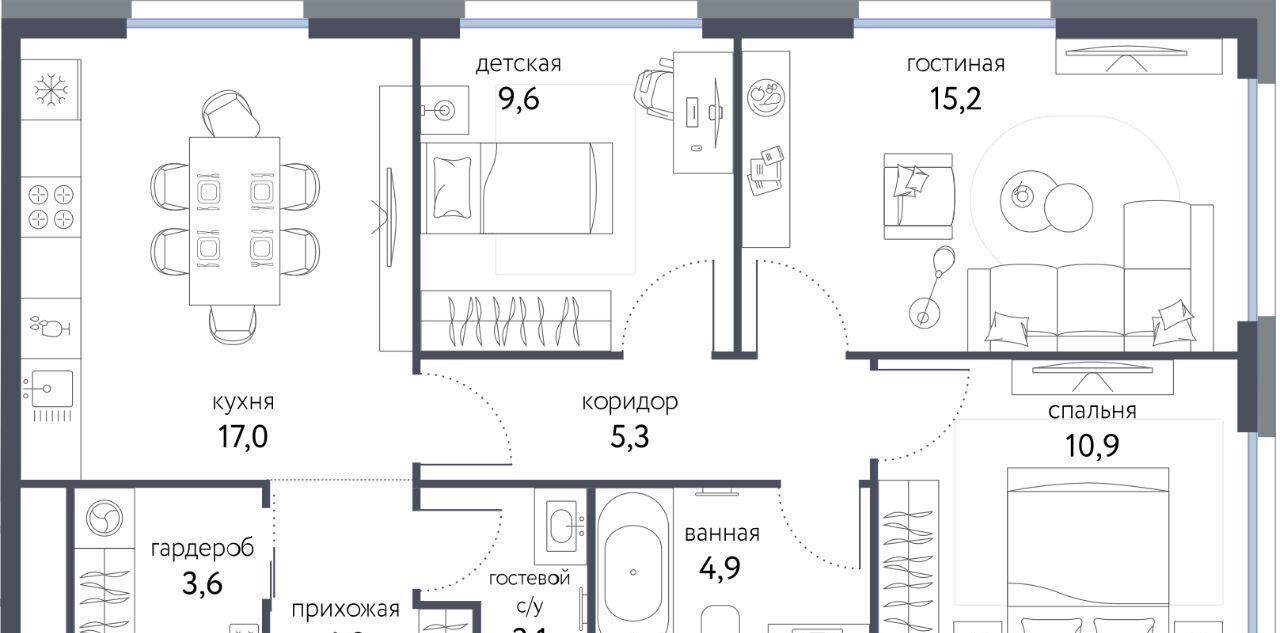 квартира г Москва метро Бульвар Рокоссовского ЖК «Сиреневый парк» муниципальный округ Метрогородок фото 1