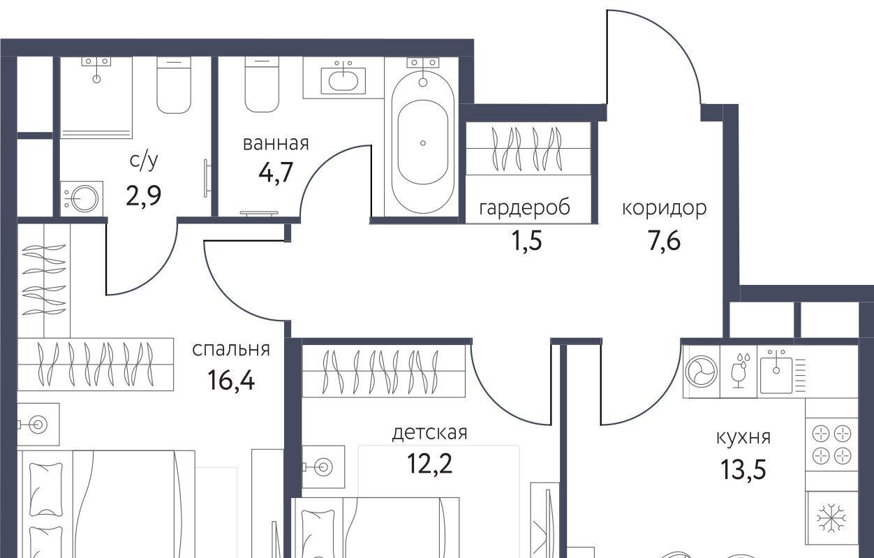 квартира г Москва метро Бульвар Рокоссовского ЖК «Сиреневый парк» фото 1