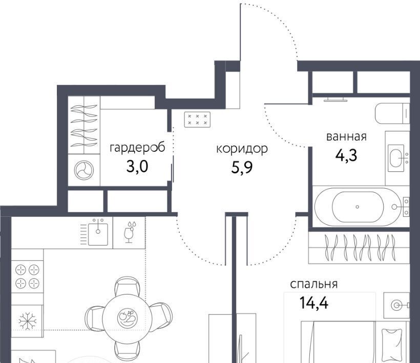 квартира г Москва метро Бульвар Рокоссовского ЖК «Сиреневый парк» муниципальный округ Метрогородок фото 1