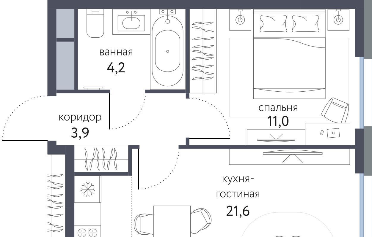 квартира г Москва метро Бульвар Рокоссовского ЖК «Сиреневый парк» фото 1