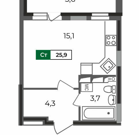 квартира г Владимир р-н Октябрьский б-р Сталинградский 5 фото 3