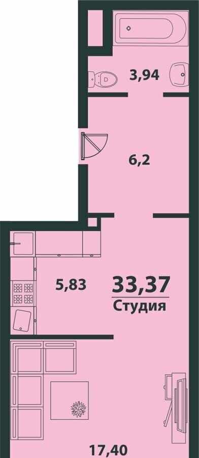 квартира г Ульяновск р-н Засвияжский ул Аблукова 41 ЖК «‎Аквамарин 2» корп. 1 фото 1