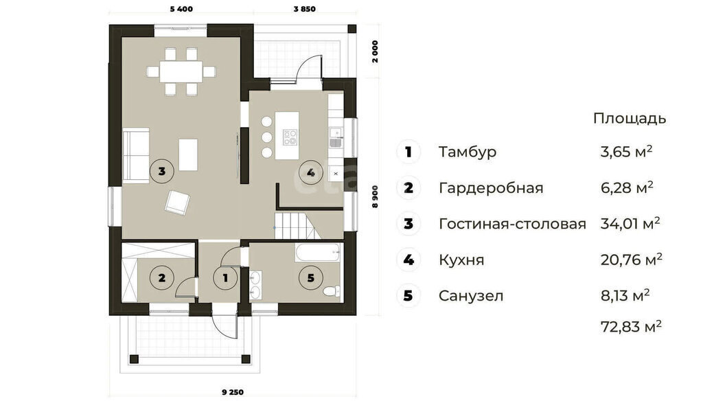 дом р-н Приволжский п Кирпичного завода № 1 фото 9