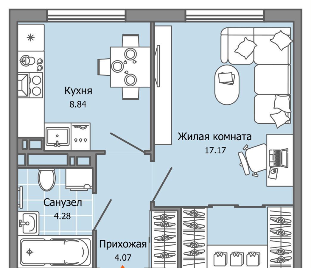 квартира г Ульяновск р-н Засвияжский ЖК «Город новаторов» ул. Шигаева/Ефремова, стр. 2 фото 1