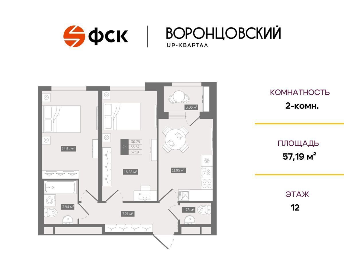 квартира р-н Всеволожский д Новое Девяткино ул Лесная UP-квартал «Воронцовский» Девяткино, завод «Турбоатомга», стр. А фото 1