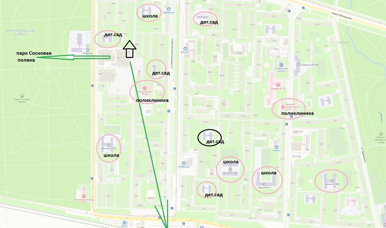 квартира г Санкт-Петербург р-н Красносельский ул 2-я Комсомольская 37 округ Константиновское фото 22