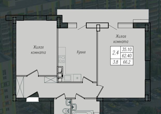 квартира г Курск р-н Сеймский ул Энгельса блок-секция Д-И фото 1