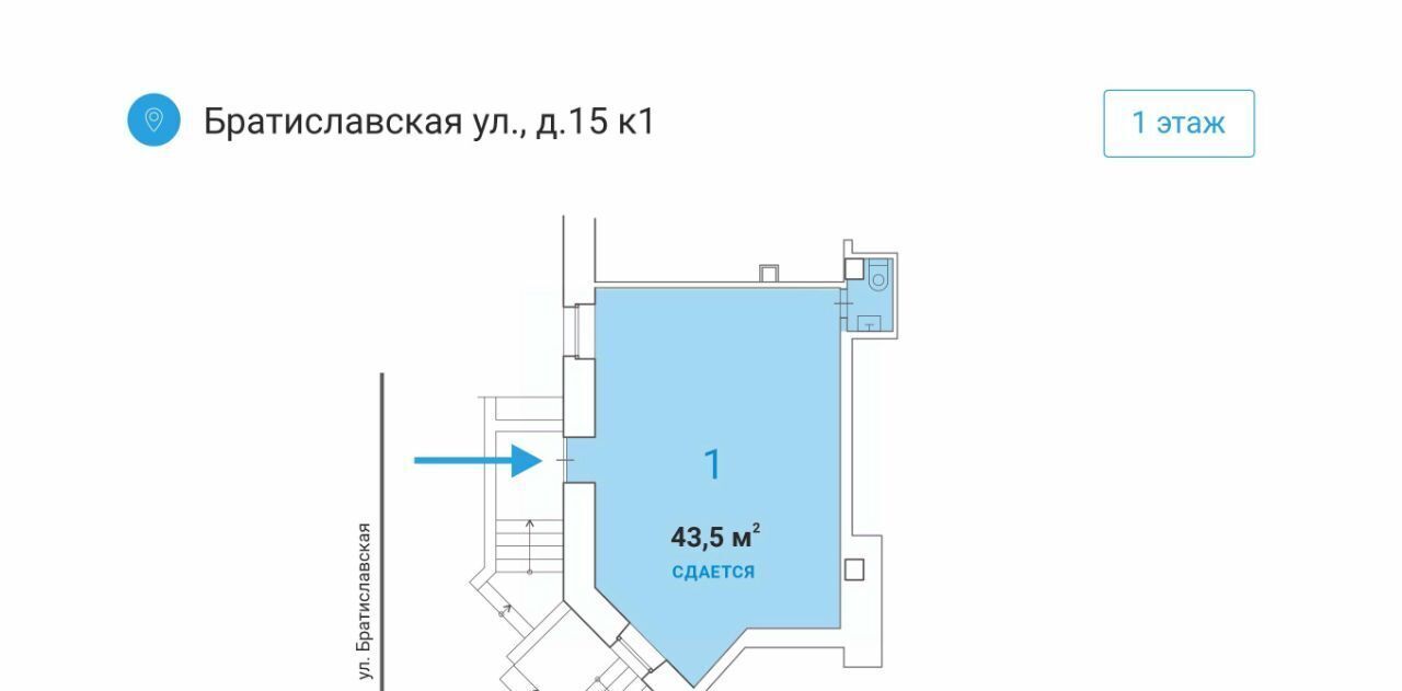 торговое помещение г Москва ЮВАО ул Братиславская 15к/1 муниципальный округ Марьино фото 4