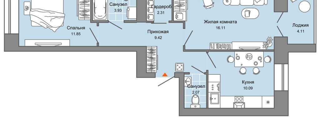 квартира г Ульяновск р-н Заволжский г квартал Новый Город ЖК Центрополис 5 Город, Центральный фото 1