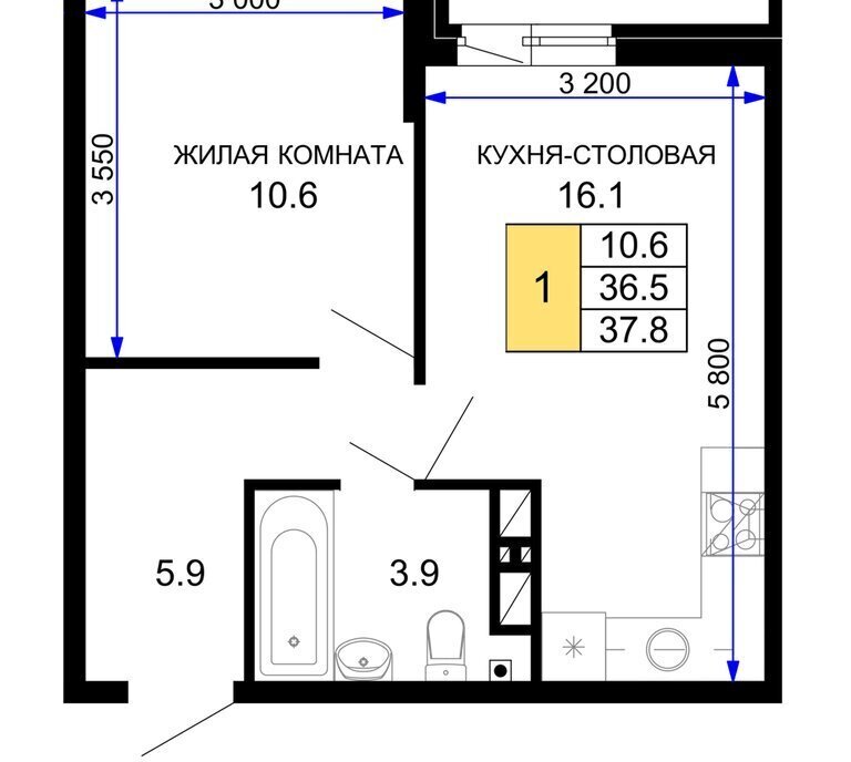 квартира г Краснодар р-н Прикубанский ЖК «Дыхание» фото 1