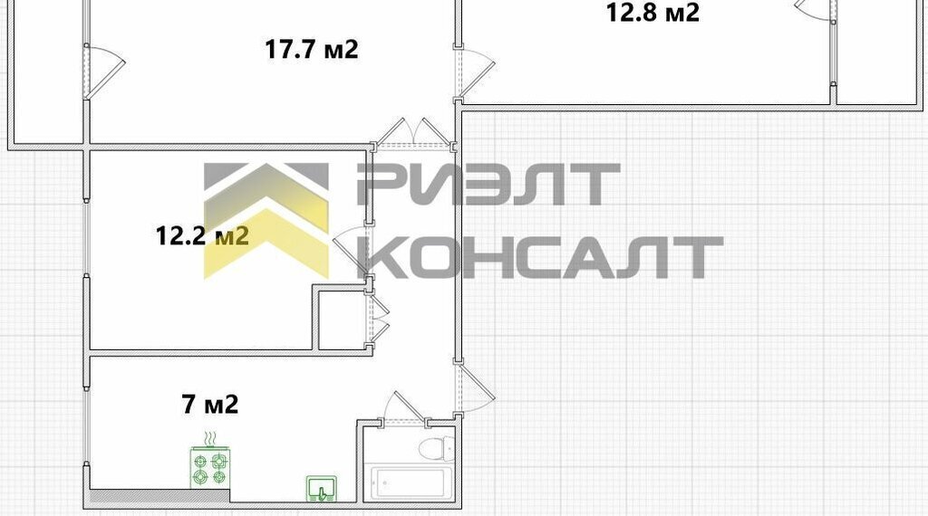 квартира г Омск Радуга ул Жуковского 31/1 фото 21