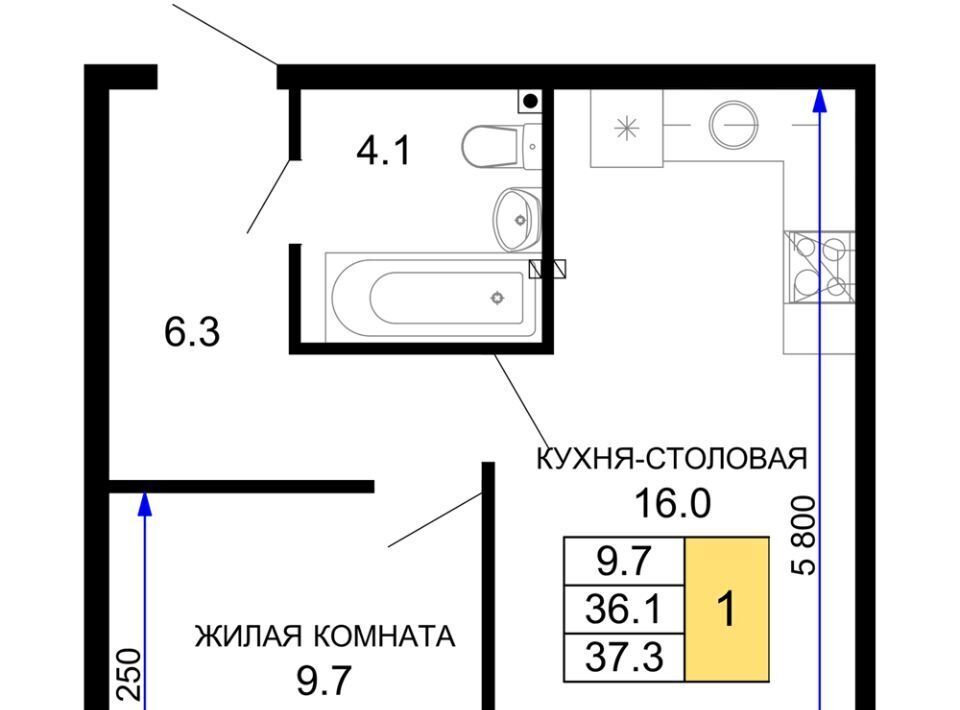 квартира г Краснодар р-н Прикубанский ЖК «Дыхание» фото 1