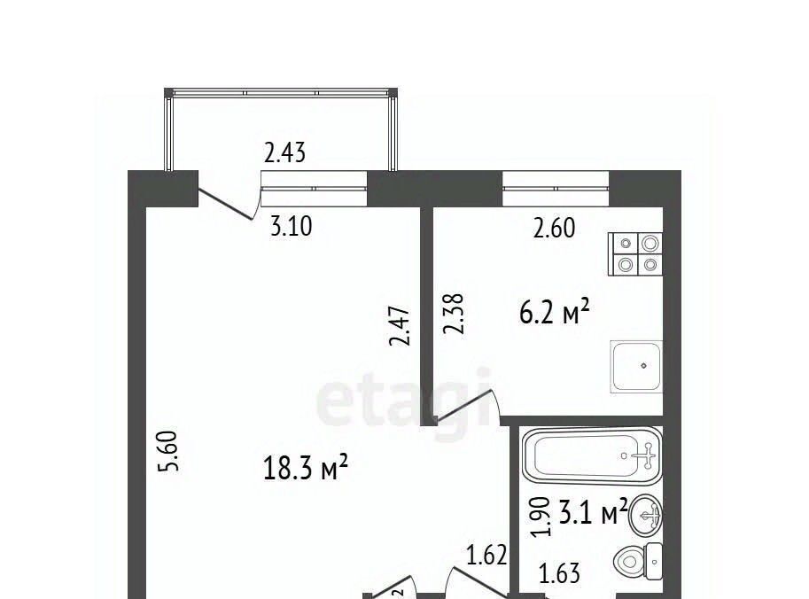 квартира г Калининград р-н Московский ул Багратиона 104 фото 10