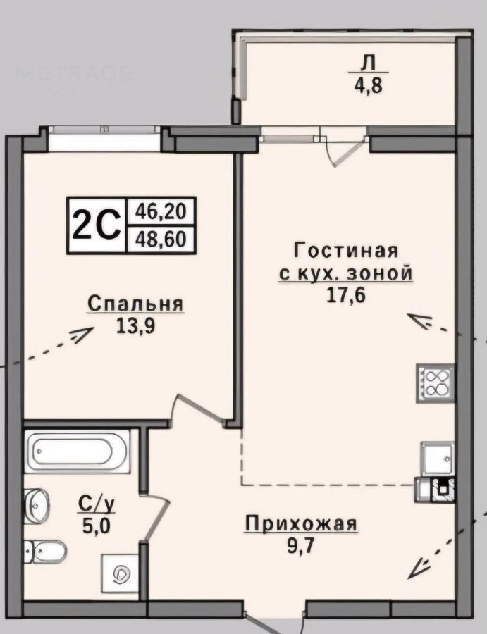 квартира г Новосибирск р-н Заельцовский Заельцовская ул Дмитрия Донского 25/1 фото 9