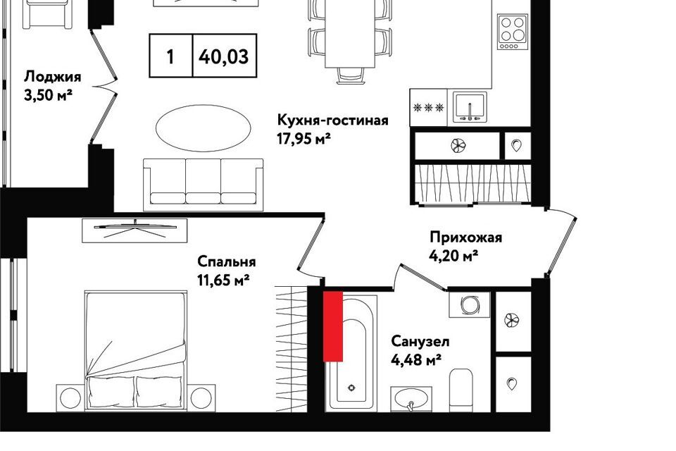 квартира г Тула р-н Привокзальный ул Седова 26к/2 ЖК «Фамилия» муниципальное образование Тула фото 5