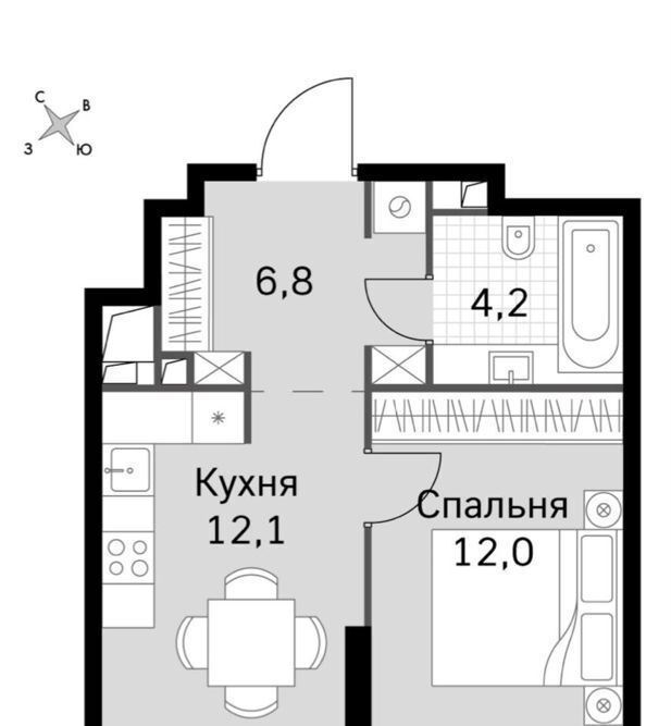 квартира г Санкт-Петербург метро Академическая пр-кт Науки округ Академическое фото 6