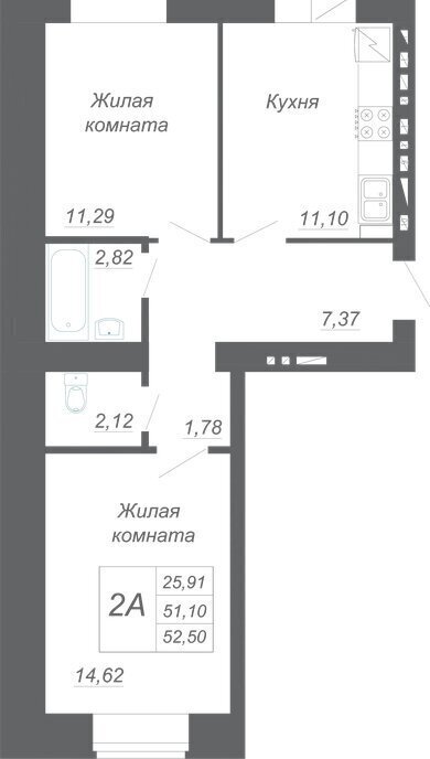 квартира р-н Зеленодольский с Осиново ЖК «Радужный-2» Козья слобода фото 1