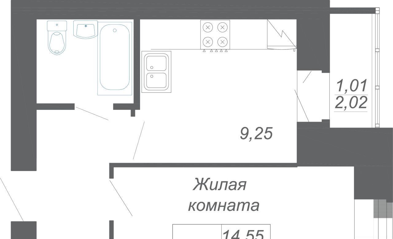 квартира р-н Зеленодольский с Осиново ЖК «Радужный-2» Осиновское с/пос, Авиастроительная фото 1