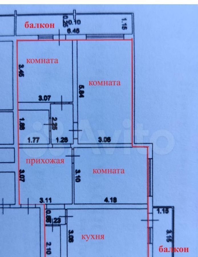 квартира г Краснодар р-н Прикубанский мкр-н Московский, ул. имени Николая Семеновича Котлярова, 19 фото 33