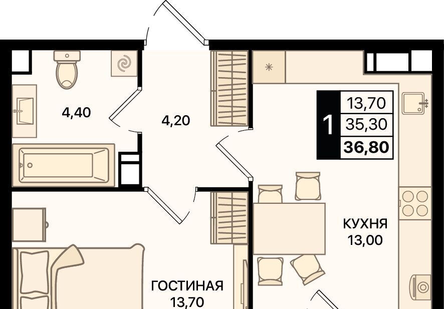 квартира г Ростов-на-Дону р-н Первомайский пр-кт Шолохова фото 1