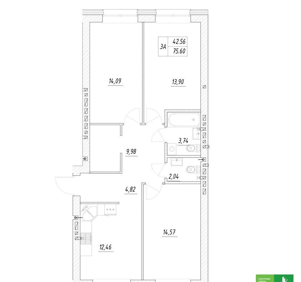 квартира р-н Высокогорский с Высокая Гора стр. 3. 1, Казань фото 1