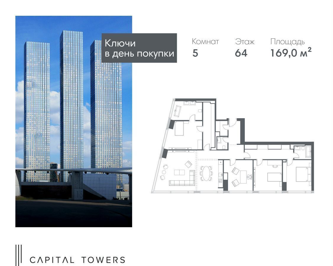 квартира г Москва метро Выставочная наб Краснопресненская 14 корп. 3 фото 1