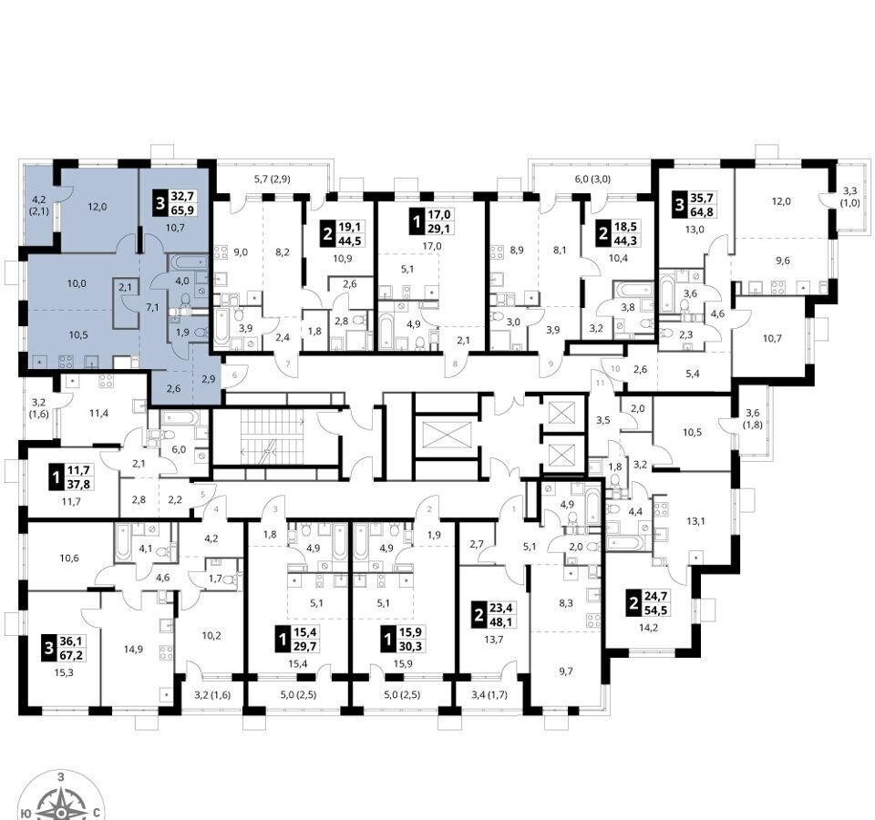 квартира г Москва метро Коммунарка метро Саларьево кв-л, 70, з/у 78, стр. 2 фото 2