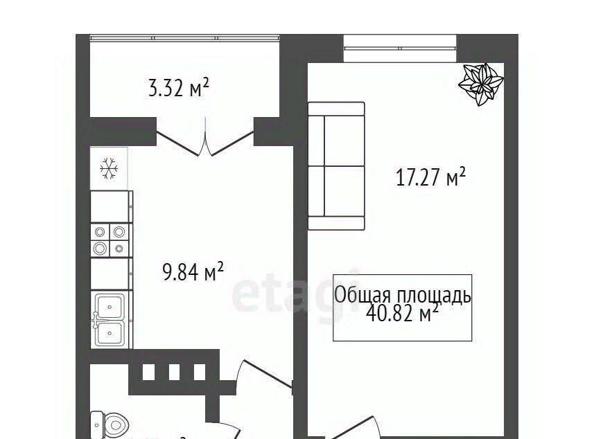 квартира г Новосибирск р-н Октябрьский Октябрьская ул Ипподромская 12 ЖК Сакура Парк фото 9