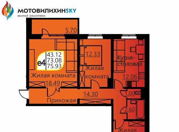 квартира г Пермь р-н Мотовилихинский ул Гашкова 51 ЖК «МотовилихинSky» фото 1