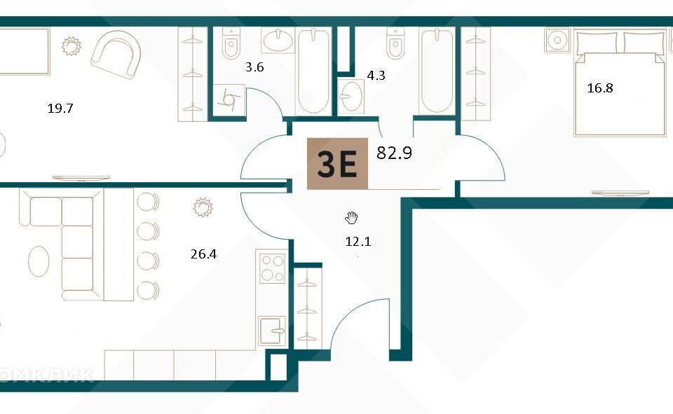 квартира г Москва ул Винницкая 8к/4 ЖК «Настоящее» Западный административный округ фото 4