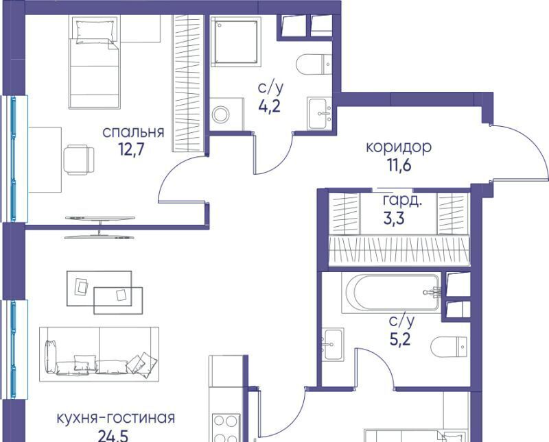 квартира г Москва метро Молодежная ЖК «Остров» 7 5-й кв-л фото 1