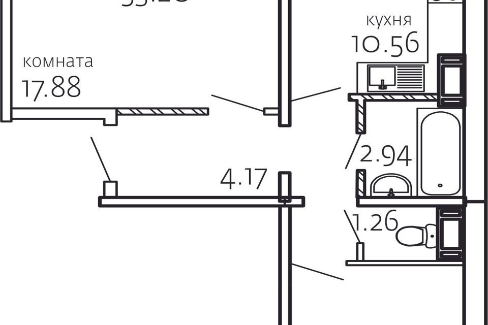 квартира г Челябинск р-н Курчатовский Парковый городской округ Челябинск, Маршала Чуйкова, 28 стр фото 1